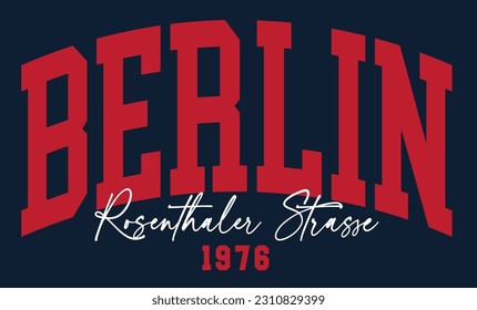 berlin varsity graphic design slogan print