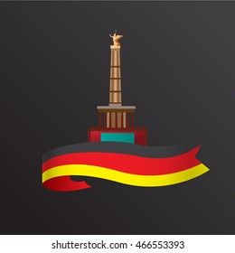 Berlin Victory Column. Flat vector illustration