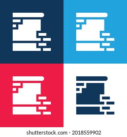 Berlin Wall Blue And Red Four Color Minimal Icon Set