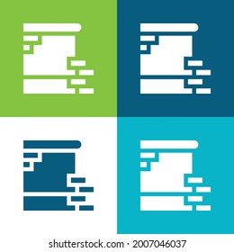 Berlin Wall Flat Four Color Minimal Icon Set