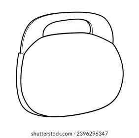 Bermuda Bag clutch silhouette. Fashion accessory technical illustration. Vector satchel front 3-4 view for Men, women, unisex style, flat handbag CAD mockup sketch outline isolated