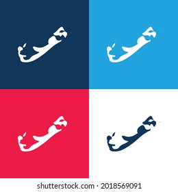 Bermuda blue and red four color minimal icon set