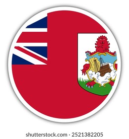 Bermuda Button Flag Vector Template Design Illustrator