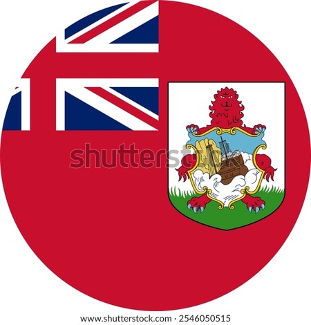 Bermuda Circle Flag, Circle Flag of Bermuda, Vector Images