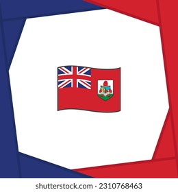 Plantilla de diseño de fondo de resumen de la bandera de las Bermudas. Banner en medios sociales del Día de la Independencia de Bermudas. Banner de Bermuda