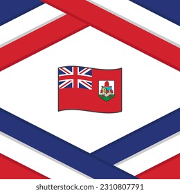 Plantilla de diseño de fondo de resumen de la bandera de las Bermudas. Banner en medios sociales del Día de la Independencia de Bermudas. Plantilla de Bermudas