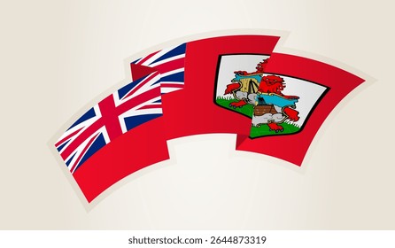 Bermuda Flag in Abstract Ribbon Shape, National Symbol of the Bermuda. This vector is ideal for use in national events, Independence Day, international sports competitions.