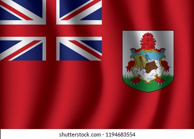 Bermuda flag background with cloth texture. Bermuda Flag vector illustration eps10.