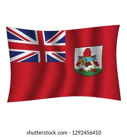 Bermuda flag background with cloth texture. Bermuda Flag vector illustration eps10. - Vector