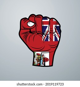 Bermuda-Flagge mit Handdesign einzeln auf weißem Hintergrund. Vektorgrafik