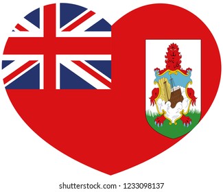 Bermuda flag in a heart shape, sticker, vector, heart shape flag, celebration, language, Bermuda, flags of world, language course, glossy, country, national, signs and symbols, love, eps10