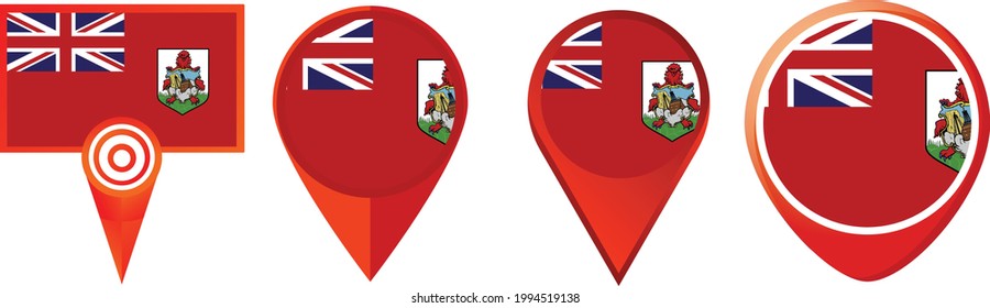Bermuda Flag Symbol . Web-Icon-Set . Symbolsammlung. Einfache Vektorgrafik.