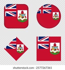 Bermuda Flag Icons Pack. Vector illustration.