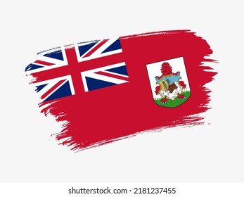 Bermuda flag made in textured brush stroke. Patriotic country flag on white background
