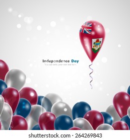 Bermuda flag on balloon. Celebration and gifts. Balloons on the feast of the national day. 