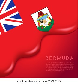 Bermuda Flag on Creamy Liquid Dripping : Vector illustration