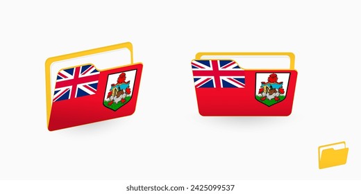 Bermuda flag on two type of folder icon. Vector illustration.