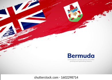 Bermuda flag painted brush stroke grunge style background