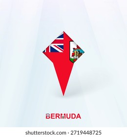 Bermuda Flag Pin Icon mit geometrischem Design. Vektorgrafik.