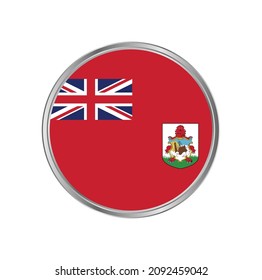 Bermuda flag with silver frame vector design