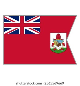 Bermuda flag vector design and illustration , National flag country with original color, Pennon flag
