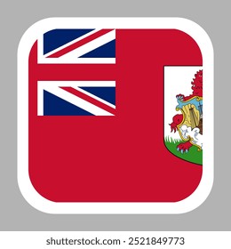 Designvorlage für Stockillustrationen mit Bermuda-Flag-Vektor. Abgerundete quadratische Form.