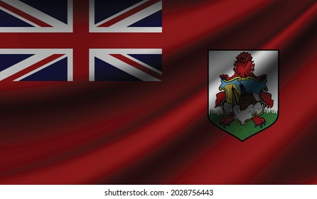 Bermuda flag waving. Background for patriotic and national design. Vector illustration
