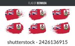 Bermuda flags brush stroke grunge vector illustration flag of bermuda isolated on white