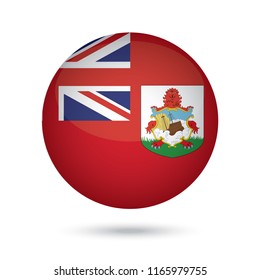 Bermuda glossy round button. Vector Illustration EPS10.
