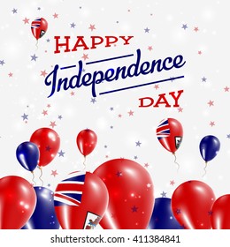Bermuda Independence Day Patriotic Design. Balloons in Bermudian National Colors. Happy Independence Day Bermuda Vector Greeting Card.
