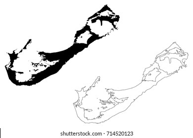 bermuda island map vector illustration, scribble sketch bermuda island