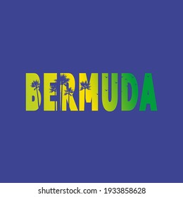 Bermuda Islands. Vector typography illustration isolated on white background. Typography for banners, badges, postcard, t-shirt, prints, posters