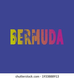 Bermuda Islands. Vector typography illustration isolated on white background. Typography for banners, badges, postcard, t-shirt, prints, posters