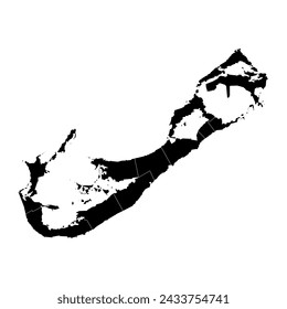 Bermuda map with administrative divisions. Vector illustration.