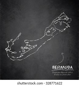 Bermuda map blackboard chalkboard vector