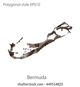 Bermuda map in geometric polygonal style.Abstract triangle,modern design background.Vector Illustration EPS10.