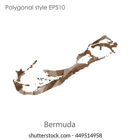 Bermuda map in geometric polygonal style.Abstract triangle,modern design background.Vector Illustration EPS10.