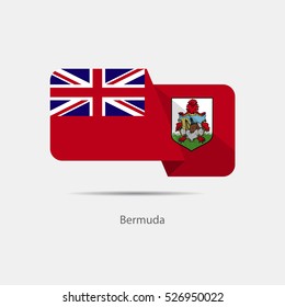 Bermuda national flag on a white background with shadow. vector illustration