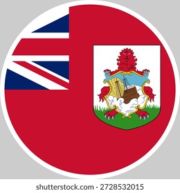Ilustración vectorial nacional de la bandera de las Bermudas en forma de círculo, diseño de alta calidad