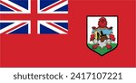 Bermuda official flag vector with standard size and proportion. National flag emblem with accurate size and colors.