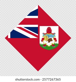 Bermuda rhombus flag. Vector illustration.