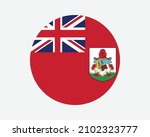 Bermuda Round Flag. The Bermudas or Somers Isles Circle Flag. British Overseas Territory Bermudian Circular Shape Button Banner. EPS Vector Illustration.