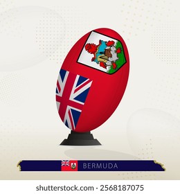 Bermuda Rugby Ball on Rugby Kicking Tees with Modern Design. Illustration perfect for sports, national pride, and rugby-related projects.