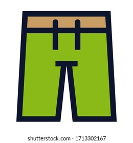 Bermuda Shorts. Simple Vector Color Icon.