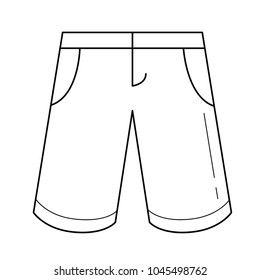 Bermuda shorts vector line icon isolated on white background. Casual knee-length shorts line icon for infographic, website or app.