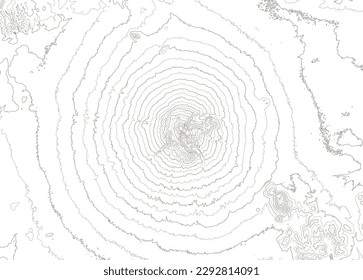 Mapa topográfico de las Bermudas, fondo del vector de contorno.