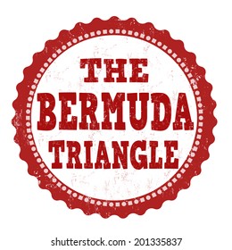 The Bermuda Triangle grunge rubber stamp on white, vector illustration