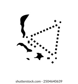 the bermuda triangle unsolved mystery glyph icon vector. the bermuda triangle unsolved mystery sign. isolated symbol illustration