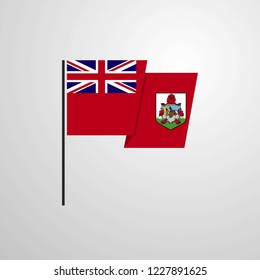 Bermuda waving Flag design vector