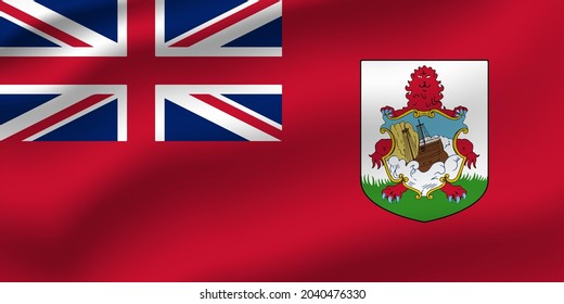 Bermuda waving flag. Vector editable